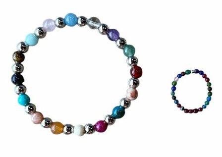 Setje met ring 3 mm (19 cm) en armband 6 mm (maat naar keuze)