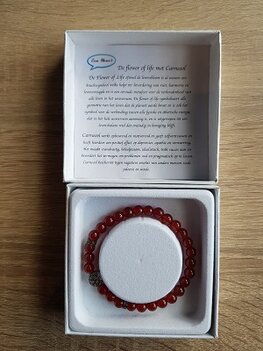 Dames armband Carneool met Flower of Life