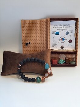 Feng Shui armband met Lavasteen