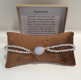 Aquamarijn natuurstenen armband