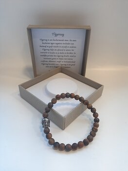 Dames armband met natuursteen Tijgeroog, mat