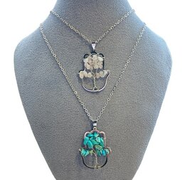 Hamsa hand ketting met natuursteen