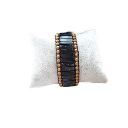Sneeuwvlok Obsidiaan brede armband