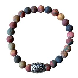 Picasso Jaspis mat natuursteen heren armband