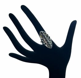 Dames ring Sneeuwvlok Obsidiaan