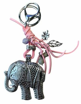 Sleutelhanger olifant met natuursteentjes