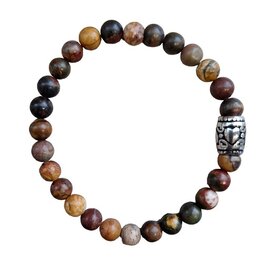 Picasso Jaspis koffie bruin dames armband