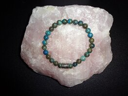 Dames armband blauwe Picasso Jaspis met basic kraal
