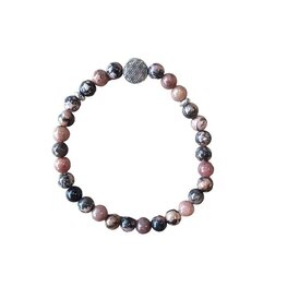 Rhodoniet dames armband met Flower of Life