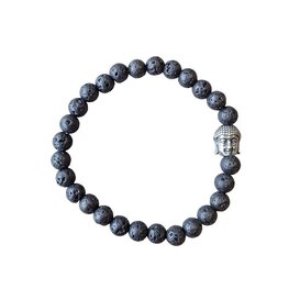Lavasteen dames armband met Boeddha kraal