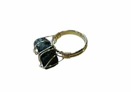 Ring met natuursteen zwarte Obsidiaan