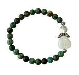 Afrikaans Turquoise armband met beschermengel