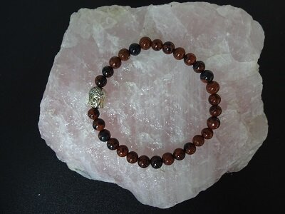 Dames armband Mahonie Obsidiaan
