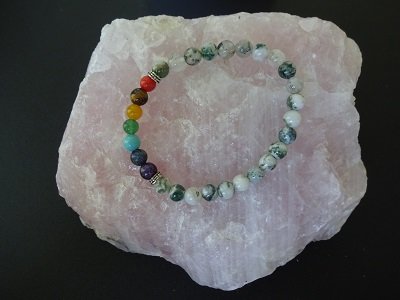 Dames armband Boom Agaat met 7 Chakra stenen