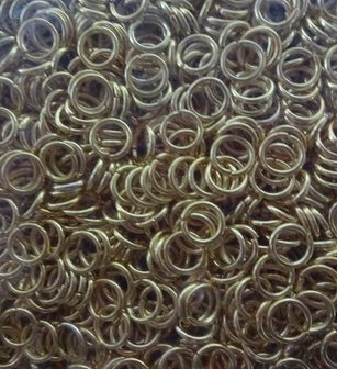 Metalen open ringetjes goudgekleurd 5mm