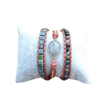 Wikkelarmband met natuursteen
