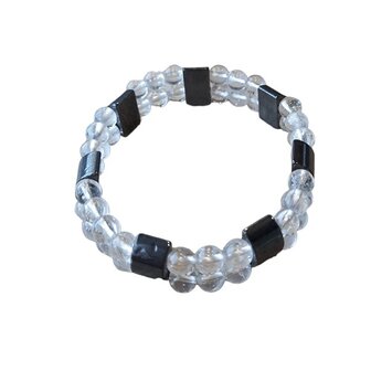 Bergkristal met Hematiet natuurstenen armband