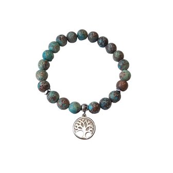 Picasso Jaspis dames armband met Tree of Life bedel