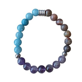 Triple power dames armband van natuursteen