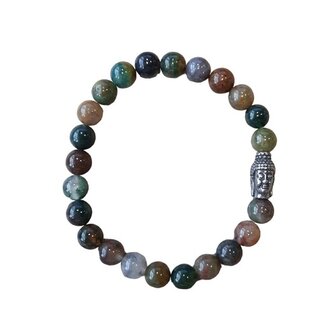 Indiaas Agaat met Boeddha heren armband