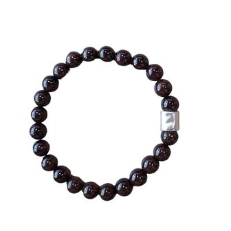 Heren armband met natuursteen Granaat
