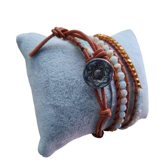 Amazoniet wikkel armband van natuursteen