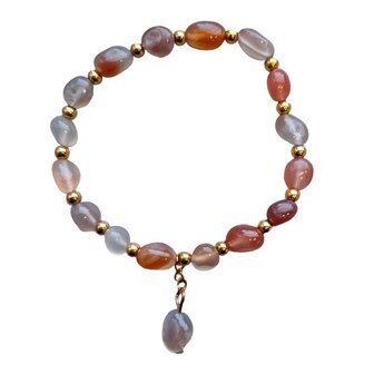 Natuursteen armband met vuur Agaat