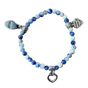 Sodaliet kinderarmband met bedels