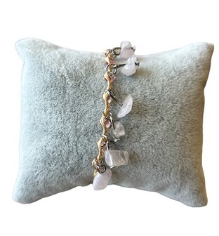 Armband met Rozenkwarts split natuursteen