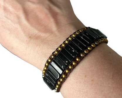 Sneeuwvlok Obsidiaan natuurstenen armband