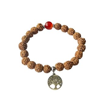 Rudraksha met Agaat en Tree of Life bedel