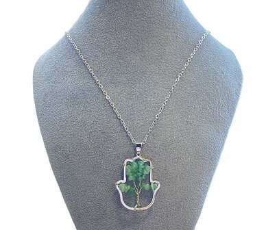 Hamsa hand ketting met Aventurijn