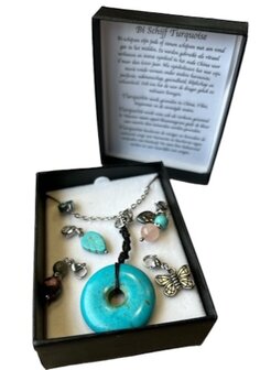 Ketting Bi schijf van Turquoise