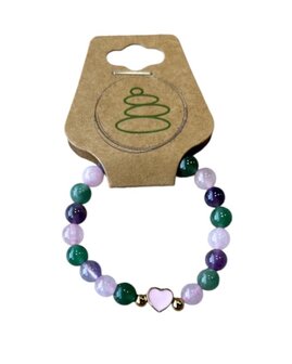 Kinder armband (16 cm)  6 mm met hartje