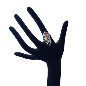 Dames ring Chakra met natuursteen kralen