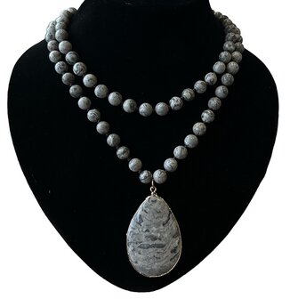Bohemian grijze Picasso Jaspis ketting