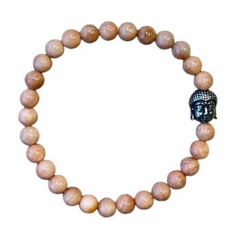 Zonnesteen dames armband met Boeddha kraal