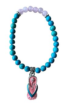 Armband met Rozenkwarts en Howliet