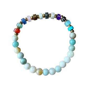 Amazoniet dames armband met spacers