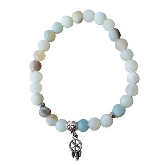 Amazoniet natuurstenen armband met dreamcatcher bedel