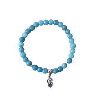 Aquamarijn natuurstenen armband met dromenvanger