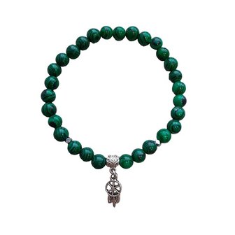 Malachiet natuurstenen dames armband met dromenvanger