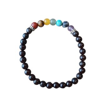 Granaat met Chakra kleuren dames armband