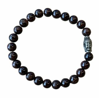 Granaat heren armband met Boeddha kraal