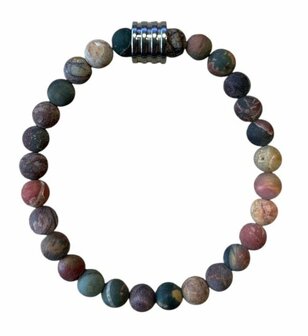Picasso Jaspis mat met 4 ringen kraal