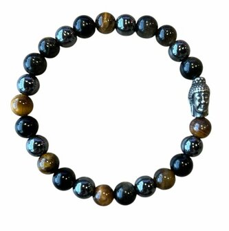 Tijgeroog natuurstenen heren armband