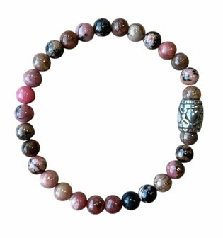 Rhodoniet natuurstenen armband