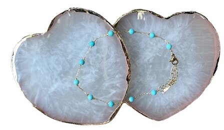 Enkelbandje met Turquoise kralen