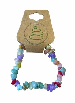 Dames armband Split van natuursteen mix van pastel kleuren