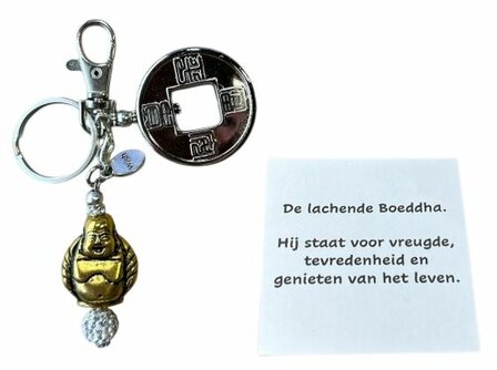 Lachende Boeddha sleutelhanger